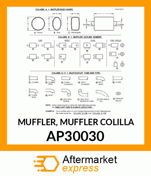 MUFFLER, MUFFLER COLILLA AP30030