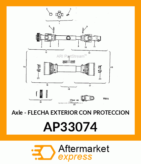 Axle - FLECHA EXTERIOR CON PROTECCION AP33074