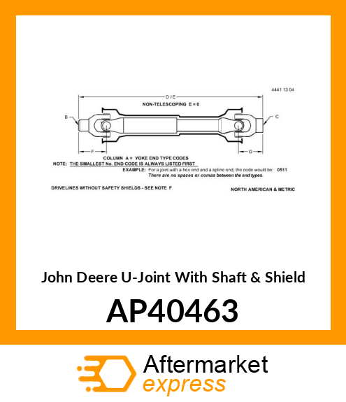 Joint With Shaft amp; Shield AP40463