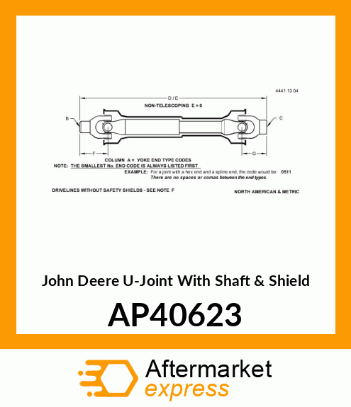Joint With Shaft amp; Shield AP40623