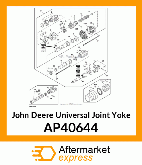 UNIVERSAL JOINT YOKE, YOKE 1 3/8 6 AP40644