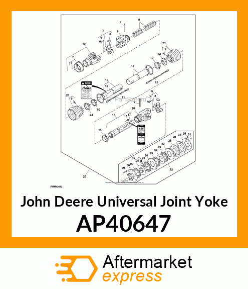 UNIVERSAL JOINT YOKE, YOKE 1 3/8 6 AP40647