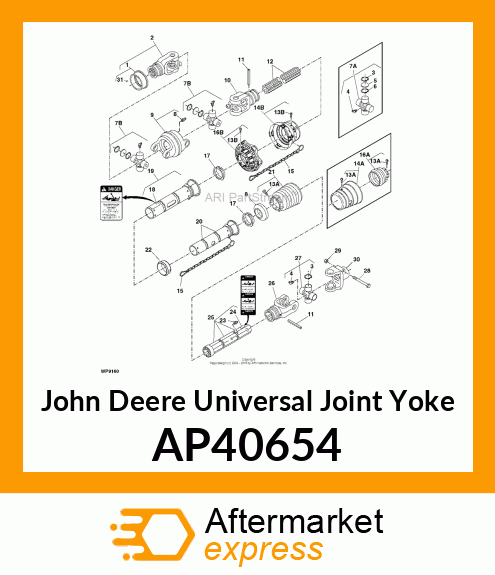 UNIVERSAL JOINT YOKE, YOKE 1 3/8 6 AP40654