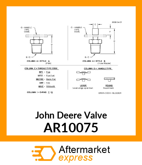 COCK,DRAIN,ASSEMBLY/PARTS/ AR10075