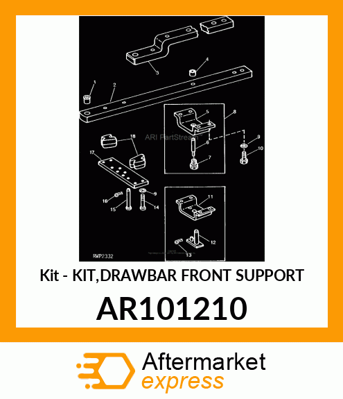 Kit - KIT,DRAWBAR FRONT SUPPORT AR101210