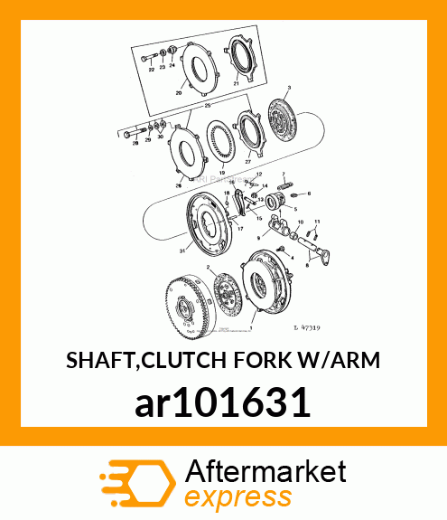 SHAFT,CLUTCH FORK W/ARM ar101631