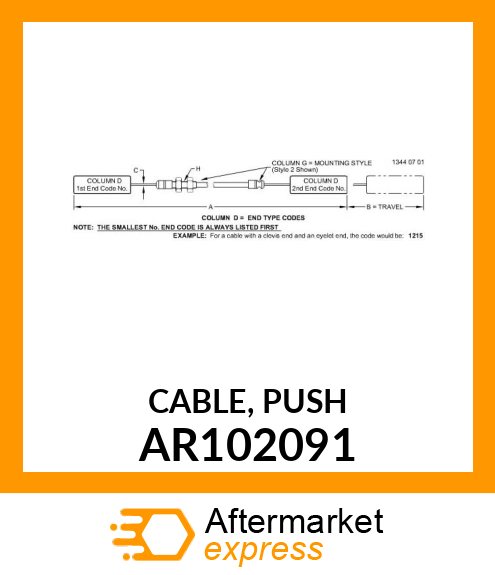 CABLE, PUSH AR102091