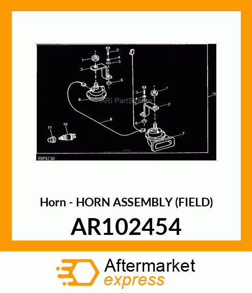 Horn - HORN ASSEMBLY (FIELD) AR102454