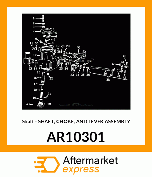 Shaft - SHAFT, CHOKE, AND LEVER ASSEMBLY AR10301