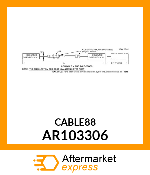 CABLE, PUSH AR103306