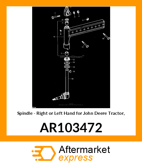 KNUCKLE,FRONT WHEEL,WITH SPINDLE AR103472
