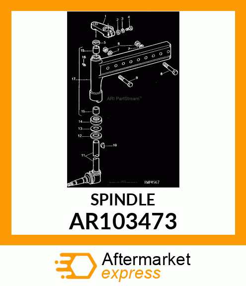 KNUCKLE,FRONT WHEEL,WITH SPINDLE AR103473