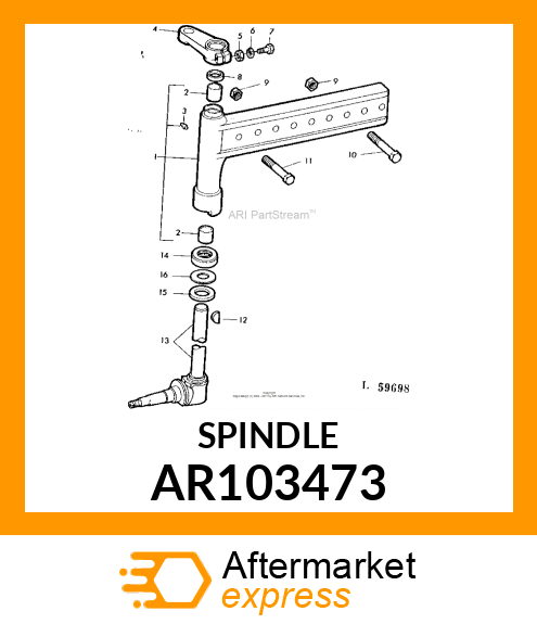 KNUCKLE,FRONT WHEEL,WITH SPINDLE AR103473