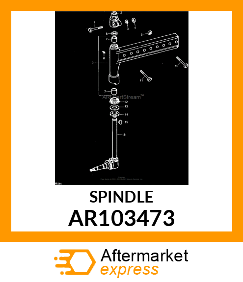 KNUCKLE,FRONT WHEEL,WITH SPINDLE AR103473