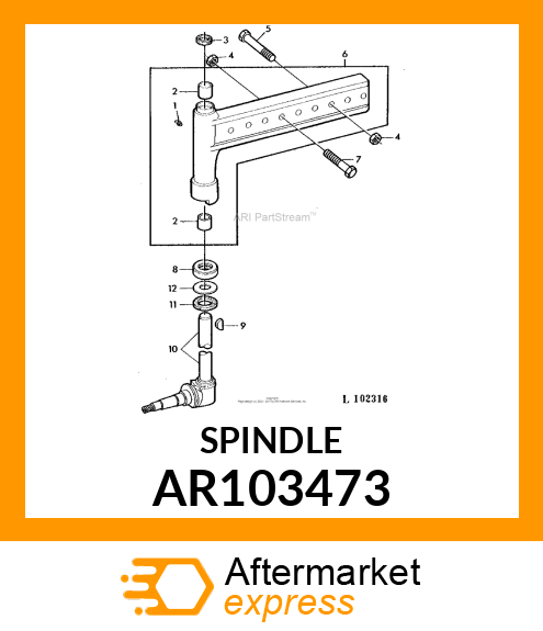 KNUCKLE,FRONT WHEEL,WITH SPINDLE AR103473