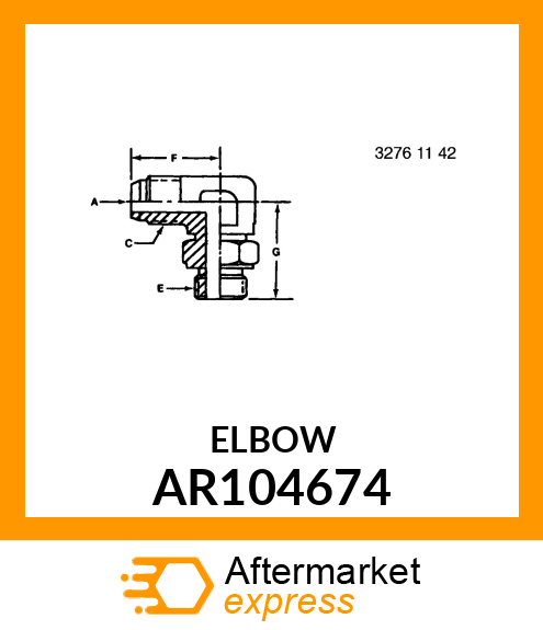 ELBOW,90 DEGREE ADJUSTABLE SPECIAL AR104674