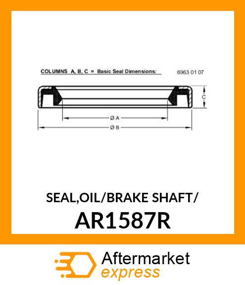 SEAL,OIL/BRAKE SHAFT/ AR1587R