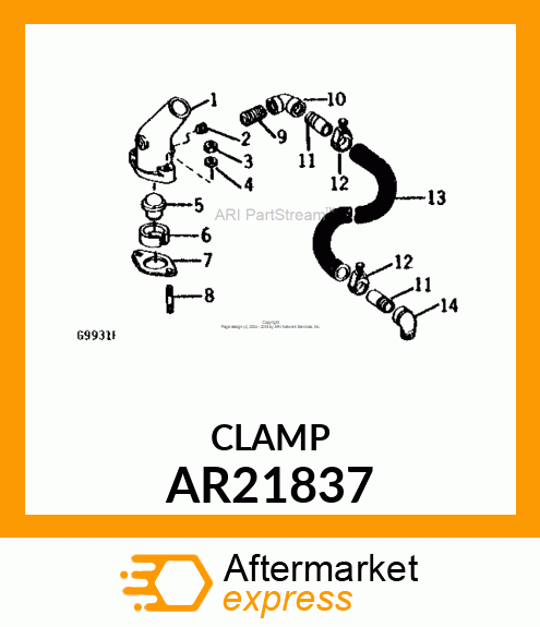 HOSE CLAMP, CLAMP, HOSE AR21837