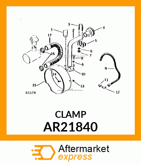 HOSE CLAMP, CLAMP, HOSE AR21840