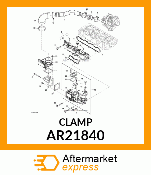 HOSE CLAMP, CLAMP, HOSE AR21840