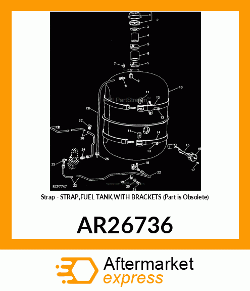 Strap - STRAP,FUEL TANK,WITH BRACKETS (Part is Obsolete) AR26736