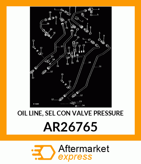 OIL LINE, SEL CON VALVE PRESSURE AR26765