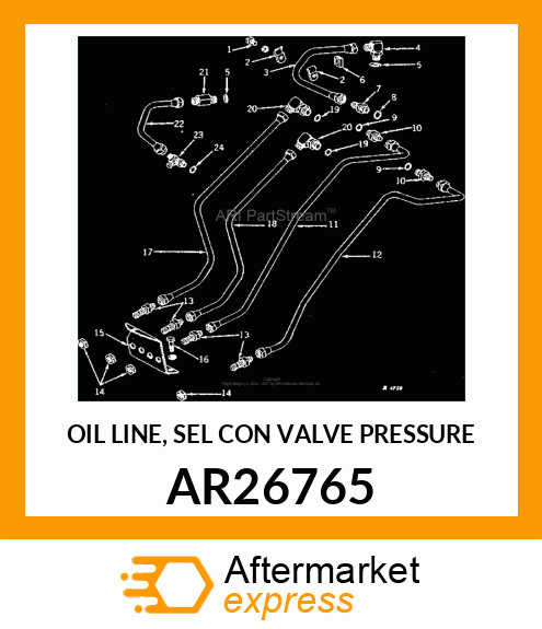 OIL LINE, SEL CON VALVE PRESSURE AR26765