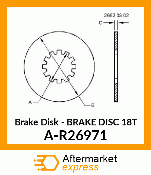 Brake Disk - BRAKE DISC 18T A-R26971