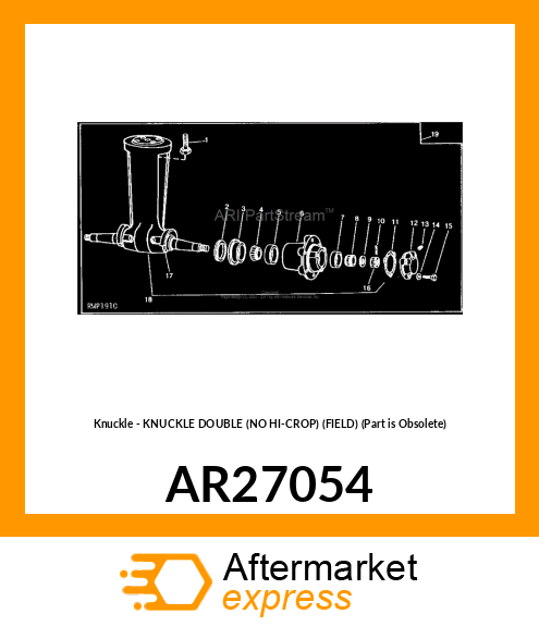 Knuckle - KNUCKLE DOUBLE (NO HI-CROP) (FIELD) (Part is Obsolete) AR27054