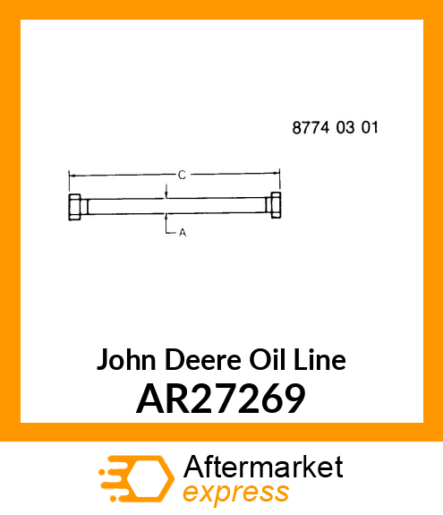 OIL LINE, OIL COOLER OUTLET AR27269