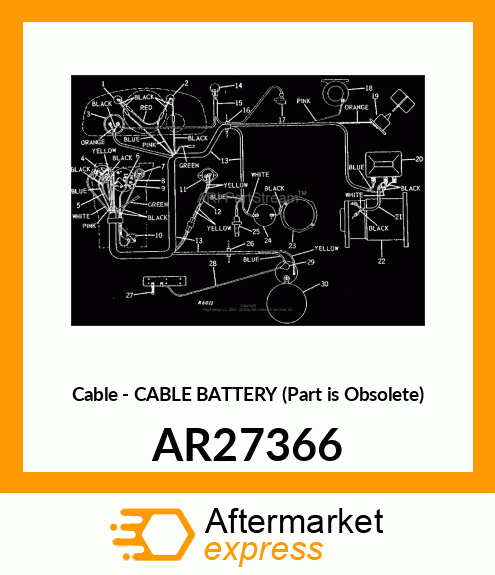 Cable - CABLE BATTERY (Part is Obsolete) AR27366