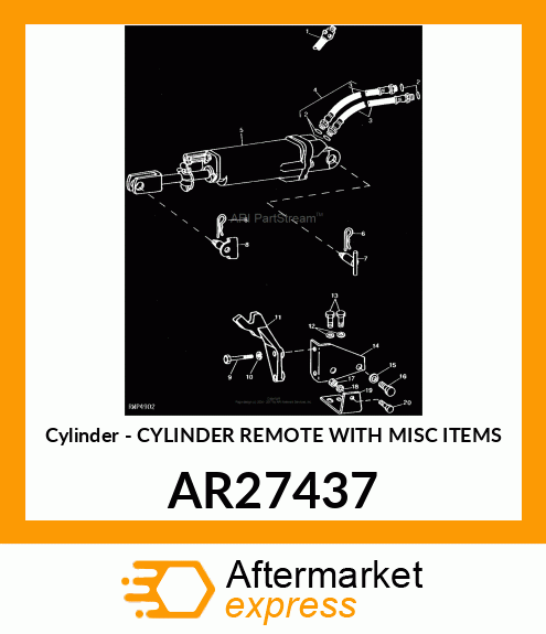 Cylinder - CYLINDER REMOTE WITH MISC ITEMS AR27437