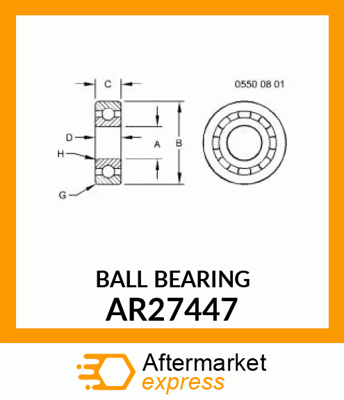 BALL BEARING, BEARING SPECIAL BALL AR27447