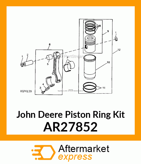 RING PISTON ASSEMBLY/PARTS//DIESEL AR27852