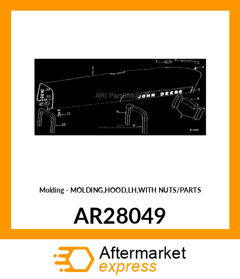 Molding - MOLDING,HOOD,LH,WITH NUTS/PARTS AR28049