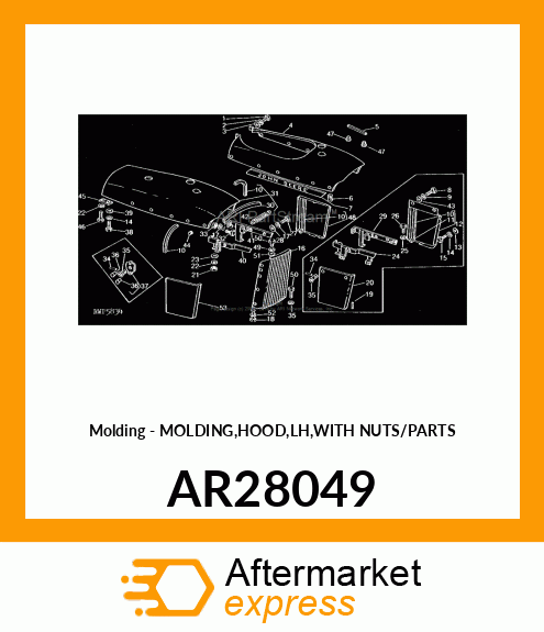 Molding - MOLDING,HOOD,LH,WITH NUTS/PARTS AR28049