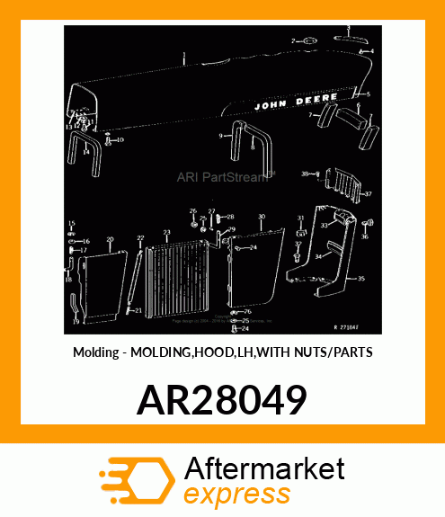 Molding - MOLDING,HOOD,LH,WITH NUTS/PARTS AR28049