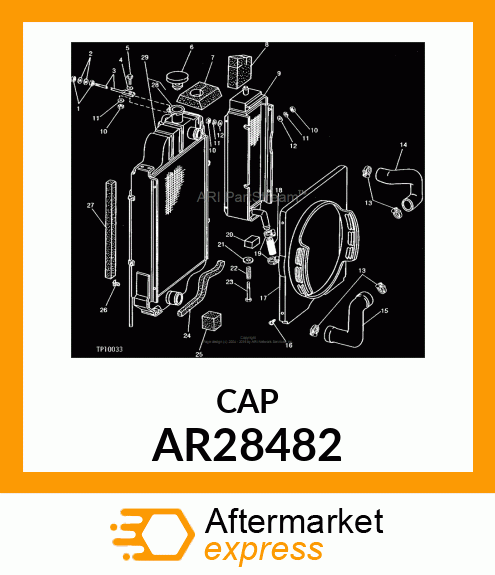 CAP,RADIATOR,WITH COVER AR28482