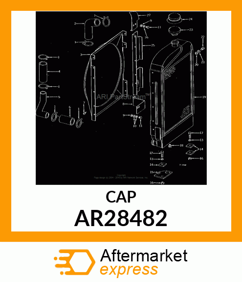 CAP,RADIATOR,WITH COVER AR28482