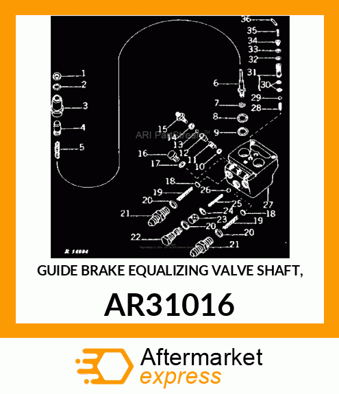 GUIDE BRAKE EQUALIZING VALVE SHAFT, AR31016