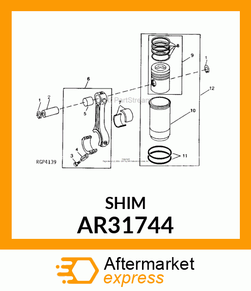 SHIM,CYLINDER LINER,.004 COPPER AR31744