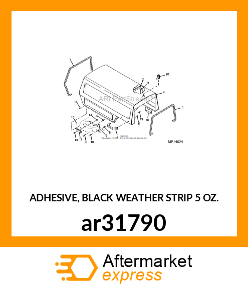 ADHESIVE, BLACK WEATHER STRIP 5 OZ. ar31790