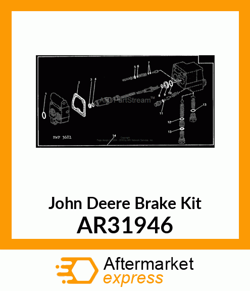 BRAKE KIT, BRAKE VALVE OVERHAUL/PAR AR31946