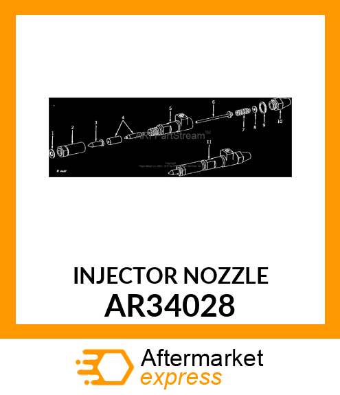 Injection Nozzle - NOZZLE,FUEL INJECTION ASSEMBLY,WITH (Part is Obsolete) AR34028