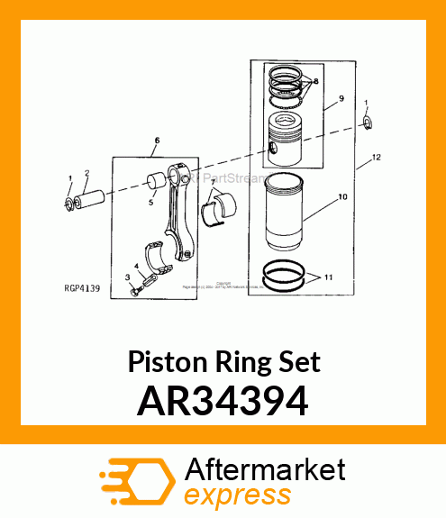 RING,PISTON,ASSEMBLY(PARTS)(GASamp;LP) AR34394