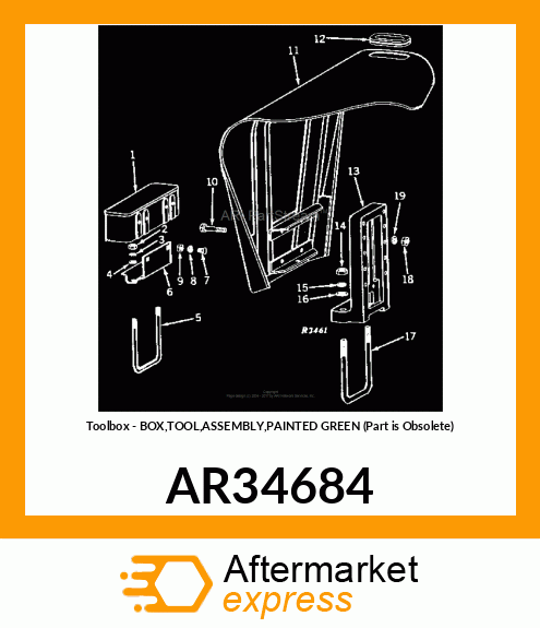 Toolbox - BOX,TOOL,ASSEMBLY,PAINTED GREEN (Part is Obsolete) AR34684