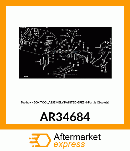 Toolbox - BOX,TOOL,ASSEMBLY,PAINTED GREEN (Part is Obsolete) AR34684