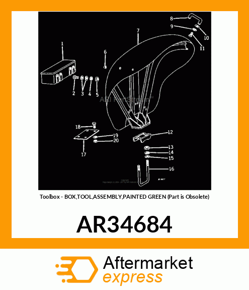 Toolbox - BOX,TOOL,ASSEMBLY,PAINTED GREEN (Part is Obsolete) AR34684