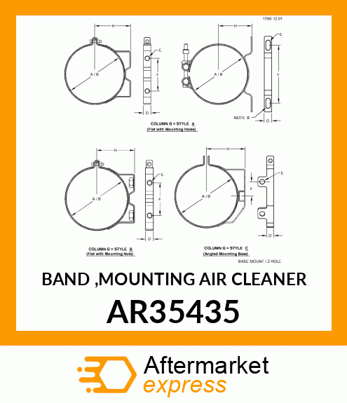 BAND ,MOUNTING AIR CLEANER AR35435