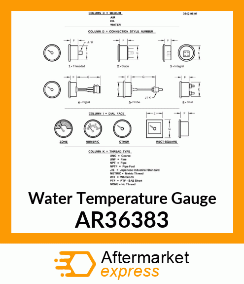 GAUGE WATER TEMPERATURE AR36383